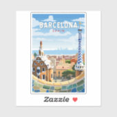 バルセロナスペイントラベルアートヴィンテージ シール (シート)