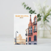 バルセロナスペイントラベルアートヴィンテージ ポストカード (スタンド正面)
