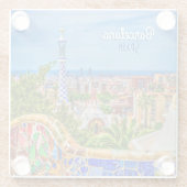 バルセロナスペインパークグエルヴィンテージトラベル ガラスコースター (裏面)