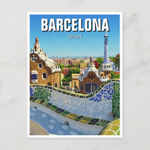 バルセロナスペインパークグエル旅行 ポストカード