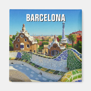 バルセロナスペインパークグエル旅行 マグネット