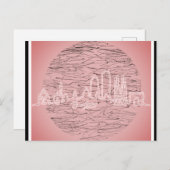 バルセロナスペインピンクシティスカイライントラベル ポストカード (正面/裏面)