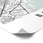 バルセロナスペインブルーウォーター通りの地図 ポスター (角)