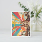 バルセロナスペインポップ・アートのアートトラベルイラストレーション ポストカード (スタンド正面)