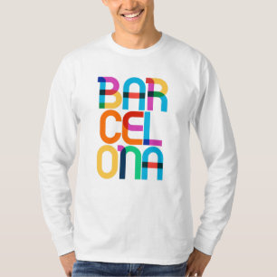 バルセロナスペインポップ・アートのアートレターズ Tシャツ