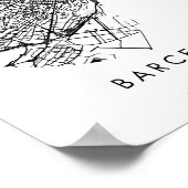 バルセロナスペインミニマルサモダンイクルサークル通りの地図 ポスター (角)