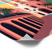 バルセロナスペインミニマルヴィンテージアートポスター ポスター (角)