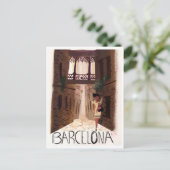 バルセロナスペインレトロトラベルホリデーインスパイア ポストカード (スタンド正面)