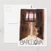 バルセロナスペインレトロトラベルホリデーインスパイア ポストカード (正面/裏面)