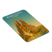 バルセロナスペインヴィンテージトラベル抽象芸術 マグネット (右側)