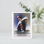 バルセロナスペインヴィンテージポスター1944 ポストカード (スタンド正面)