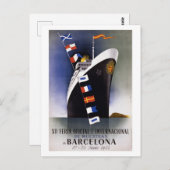 バルセロナスペインヴィンテージポスター1944 ポストカード (正面/裏面)
