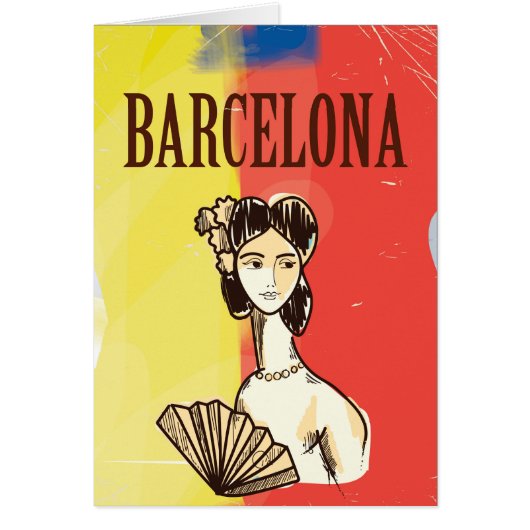 バルセロナスペインヴィンテージ旅行ポスター (正面)