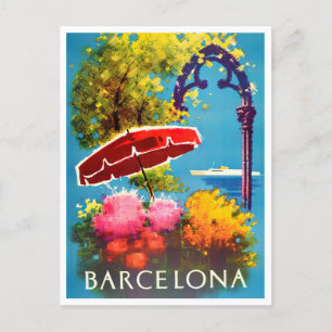 バルセロナスペインヴィンテージ旅行 ポストカード