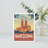 バルセロナスペインヴィンテージ有名トラベルプレイス ポストカード (スタンド正面)