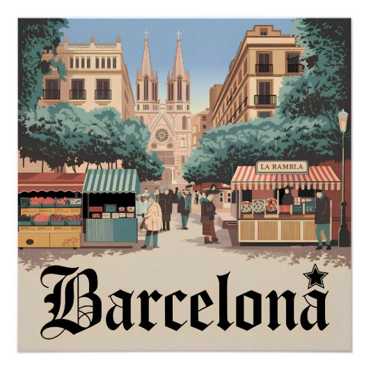 バルセロナスペインヴィンテージ ポスター (正面)