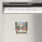 バルセロナスペインヴィンテージ マグネット (インサイチュ (食洗機))