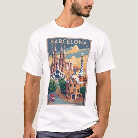 バルセロナスペインヴィンテージ Tシャツ (正面)