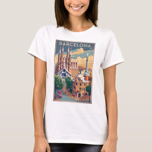 バルセロナスペインヴィンテージ Tシャツ (正面)