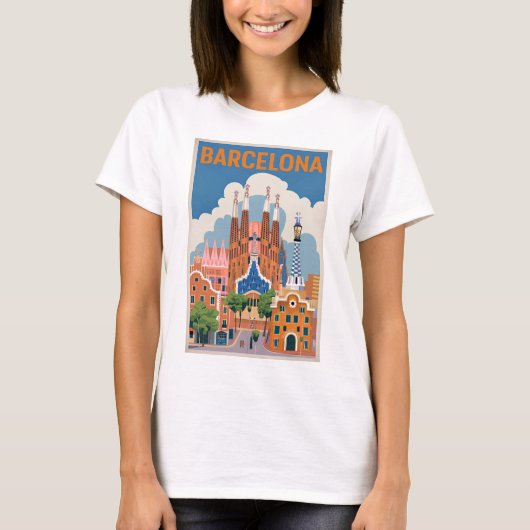 バルセロナスペインヴィンテージ Tシャツ (正面)