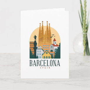 バルセロナスペイン可愛いスペインの旅行ギフトシティラブ カード