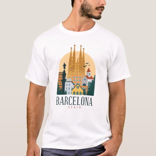 バルセロナスペイン可愛いスペインの旅行ギフトシティラブ Tシャツ (正面)