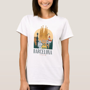 バルセロナスペイン可愛いスペインの旅行ギフトシティラブ Tシャツ