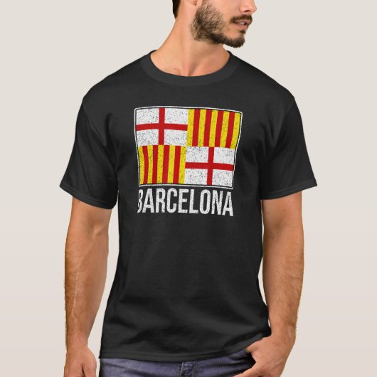バルセロナスペイン国旗カタロニア1 Tシャツ (正面)