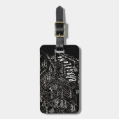 バルセロナスペイン地図ラゲッジタグ – ブラックヴィンテージ ラゲッジタグ (正面縦)