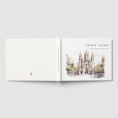 バルセロナスペイン大聖堂ウォーター結婚カラー ゲストブック (全面)