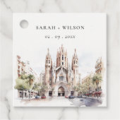 バルセロナスペイン大聖堂ウォーター結婚カラー フェイバータグ (正面)