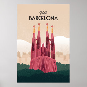 バルセロナスペイン旅行ポスター ポスター