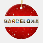 バルセロナスペイン旅行写真クリスマス セラミックオーナメント (正面)