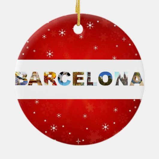 バルセロナスペイン旅行写真クリスマス セラミックオーナメント (裏面)