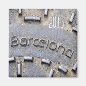 バルセロナスペイン旅行冷蔵庫用マグネット変更年 マグネット (正面)