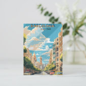 バルセロナスペイン旅行旅行ポスターデザイン ポストカード (スタンド正面)