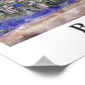 バルセロナスペイン旅行水彩手描き ポスター (角)