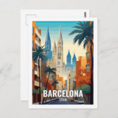 バルセロナスペイン有名な旅行の場所 ポストカード (正面/裏面)