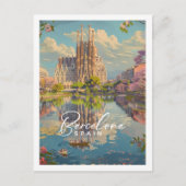 バルセロナスペイン有名ヴィンテージトラベルプレイス ポストカード (正面)