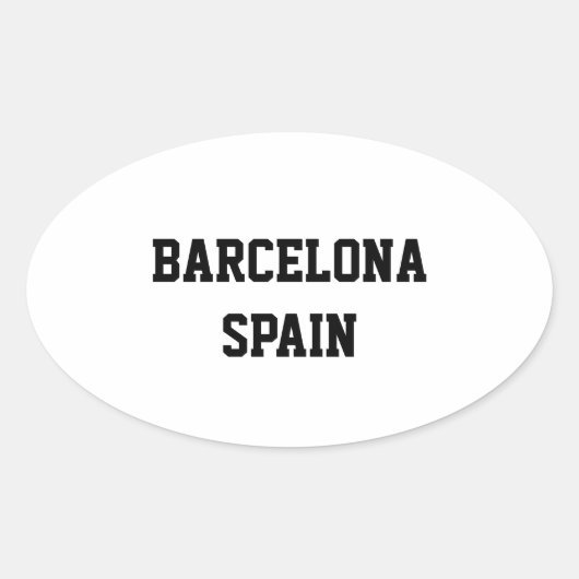 バルセロナスペイン楕円ステッカー 楕円形シール (正面)