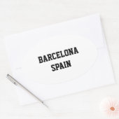 バルセロナスペイン楕円ステッカー 楕円形シール (封筒)