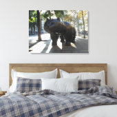 バルセロナスペイン猫の彫像オンラスラムブラス キャンバスプリント (インサイチュ (寝室))