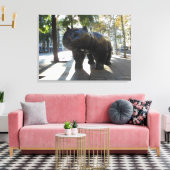 バルセロナスペイン猫の彫像オンラスラムブラス キャンバスプリント (インサイチュ (リビング))