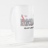 バルセロナスペイン フロストグラスビールジョッキ (正面左)