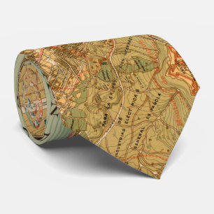 バルセロナスペイン(1919年)のヴィンテージの地図 ネクタイ