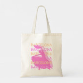 バルセロナトラベルアート，スペインのトラベルアート，オレンジ トートバッグ (裏面)