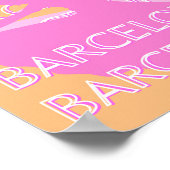 バルセロナトラベルアート，スペインのトラベルアート，オレンジ ポスター (角)