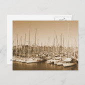 バルセロナハーバー – 帆船 – 葉書 ポストカード (正面/裏面)