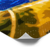 バルセロナパークグエルベンチヴィンテージトラベル ポスター (角)