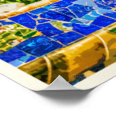 バルセロナパークグエルヴィンテージトラベルフォト ポスター (角)